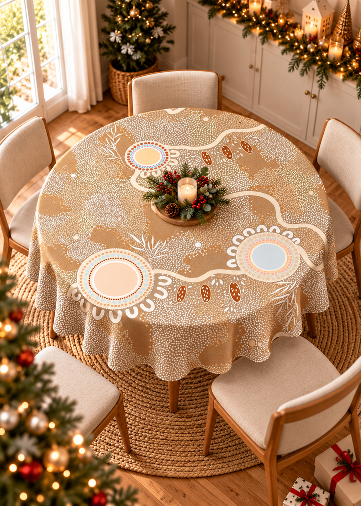 Ever Flowing - Round Tablecloth