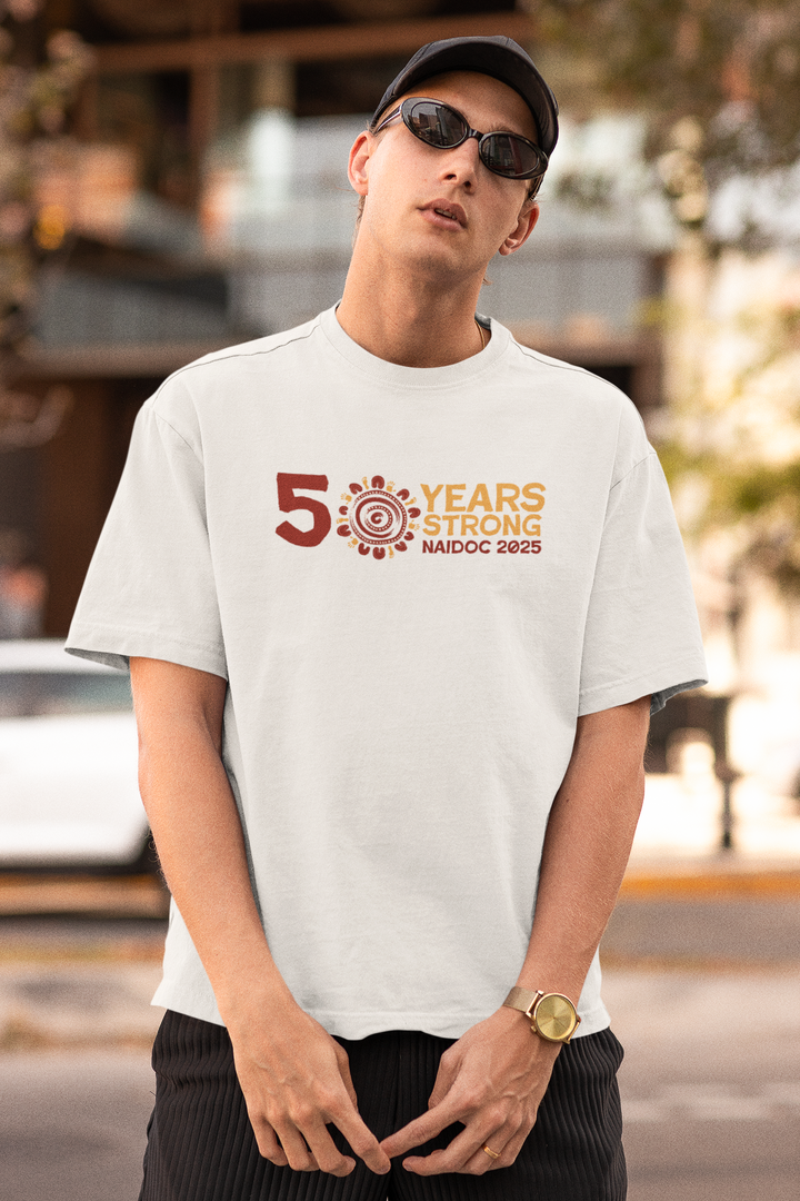 50 Years Strong - NAIDOC 2025 Men's Oversized T-Shirt