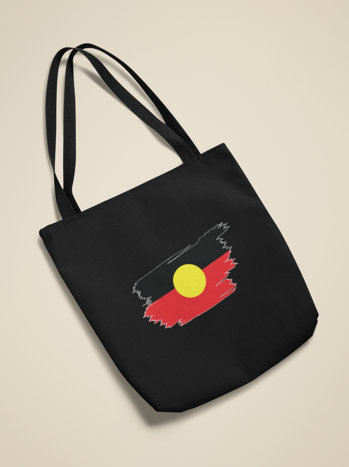 Brushstroke Aboriginal Flag - Cotton Tote Bag