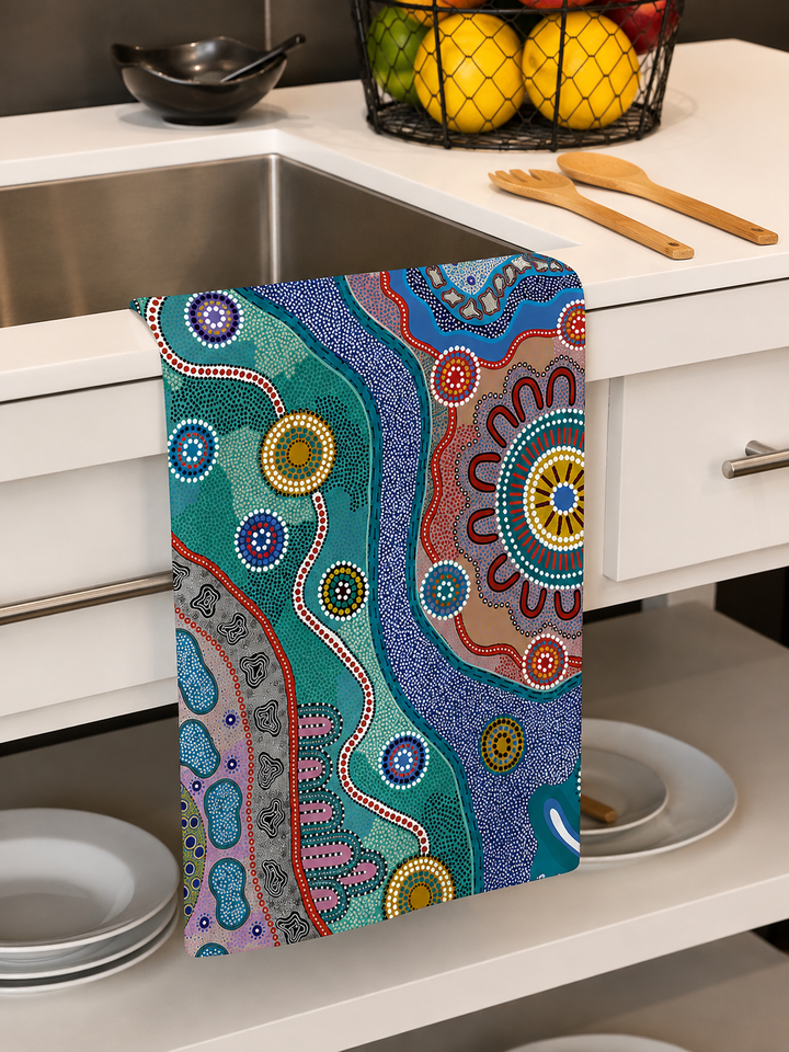 ROCKPOOLS - COTTON CREPE TEA TOWEL