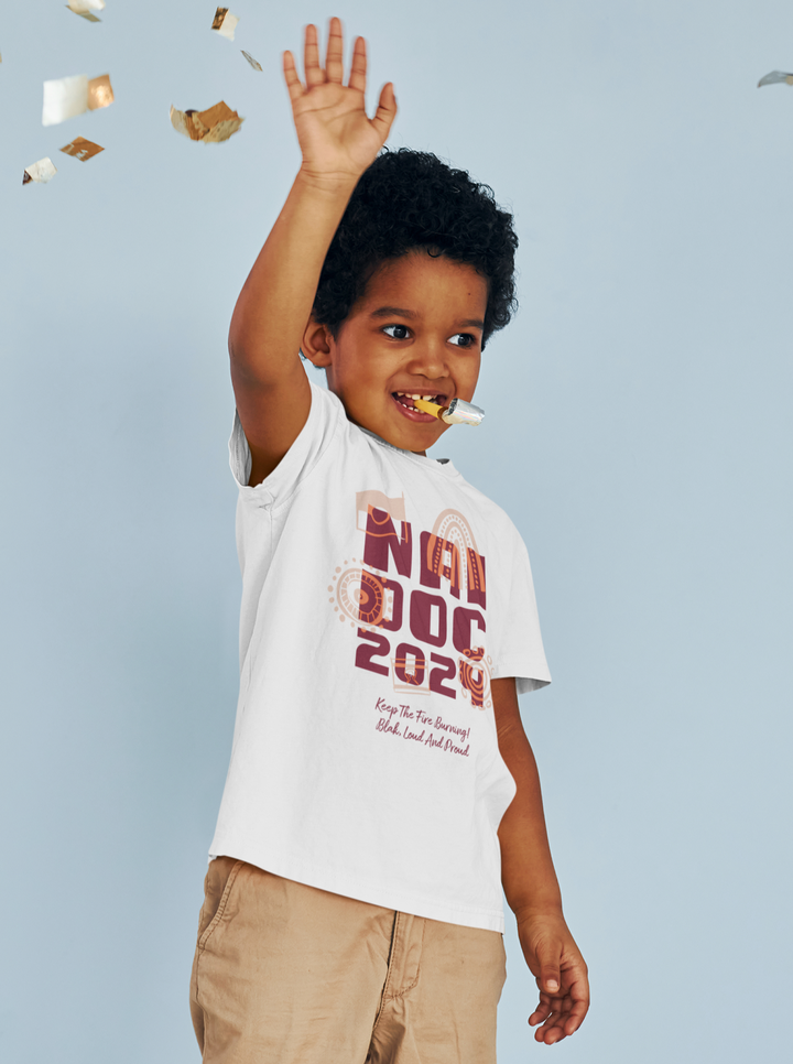 Our Fire Burns On! NAIDOC 2024 - Kids Heavy Cotton Tee