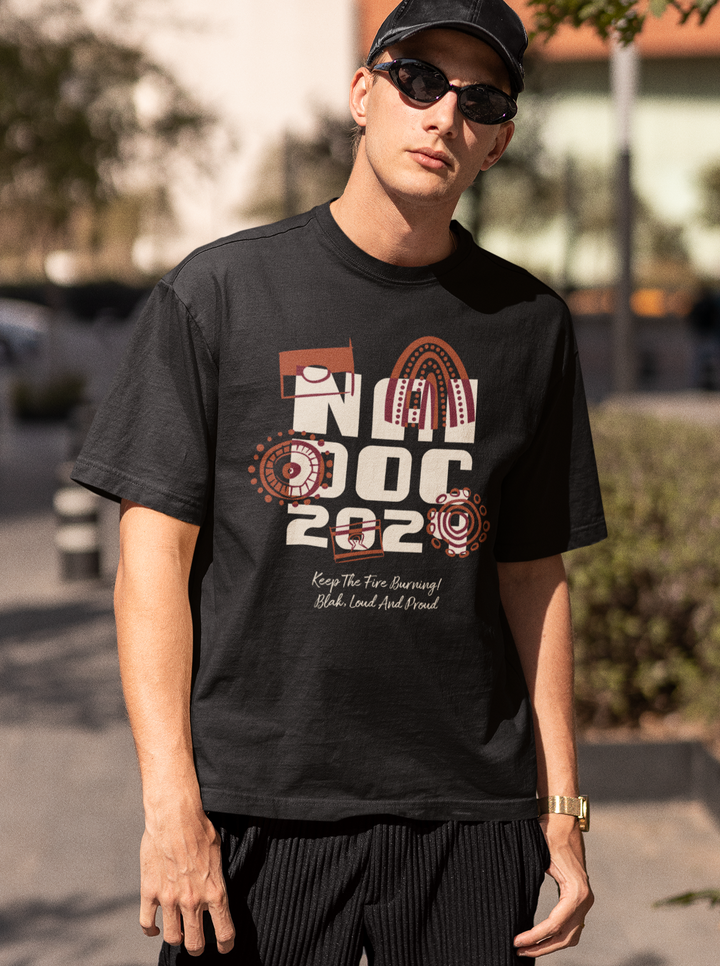 Our Fire Burns On! NAIDOC 2024 - Men's Heavy Oversized Tee