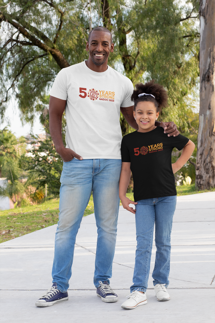 50 Years Strong - NAIDOC 2025 Kids' Cotton T-Shirt