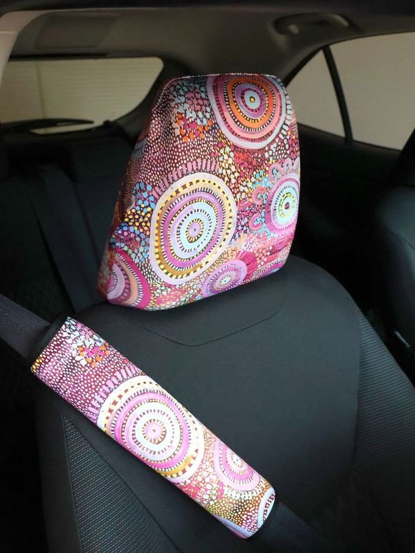 Let's Collect Seashells - Headrest + Seat Belt Cover Gift Bundle