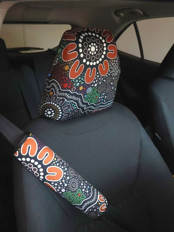 Bundian Way - Headrest + Seat Belt Cover Gift Bundle