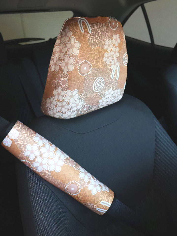 Gathering In Spring - Headrest + Seat Belt Cover Gift Bundle