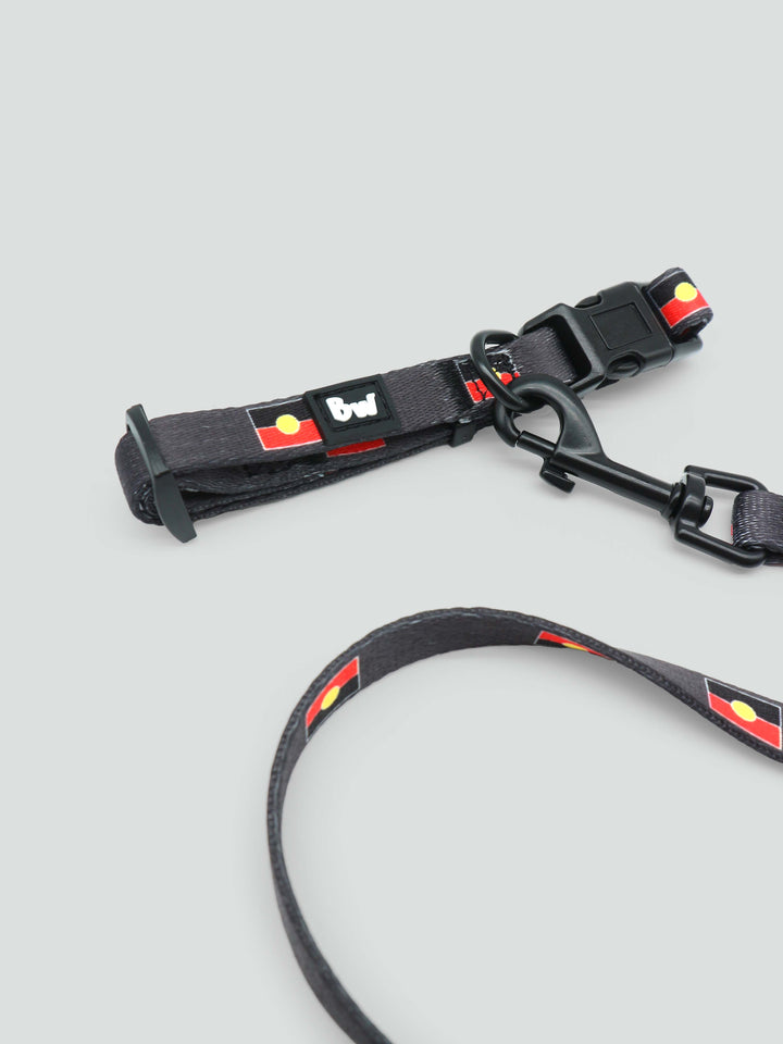 Aboriginal Flag - Dog Collar and Dog Leash Set