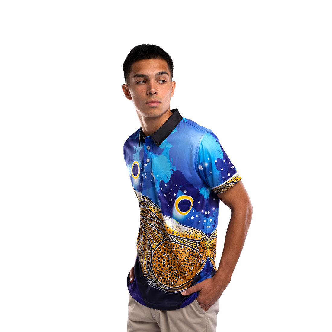 Whale Shark Artwork Indigenous Men's Polo Shirt | BPM | BW Tribal