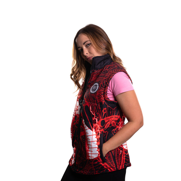 Get Up Stand Up Show Up! (NAIDOC 2022) - Women's Puffer Vest - Puffer Vest