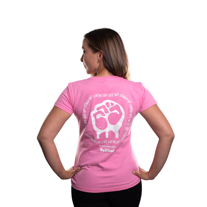NAIDOC WEEK 2022 (GET UP) - (logo on the back) Women's Cotton T-Shirt - Shirt