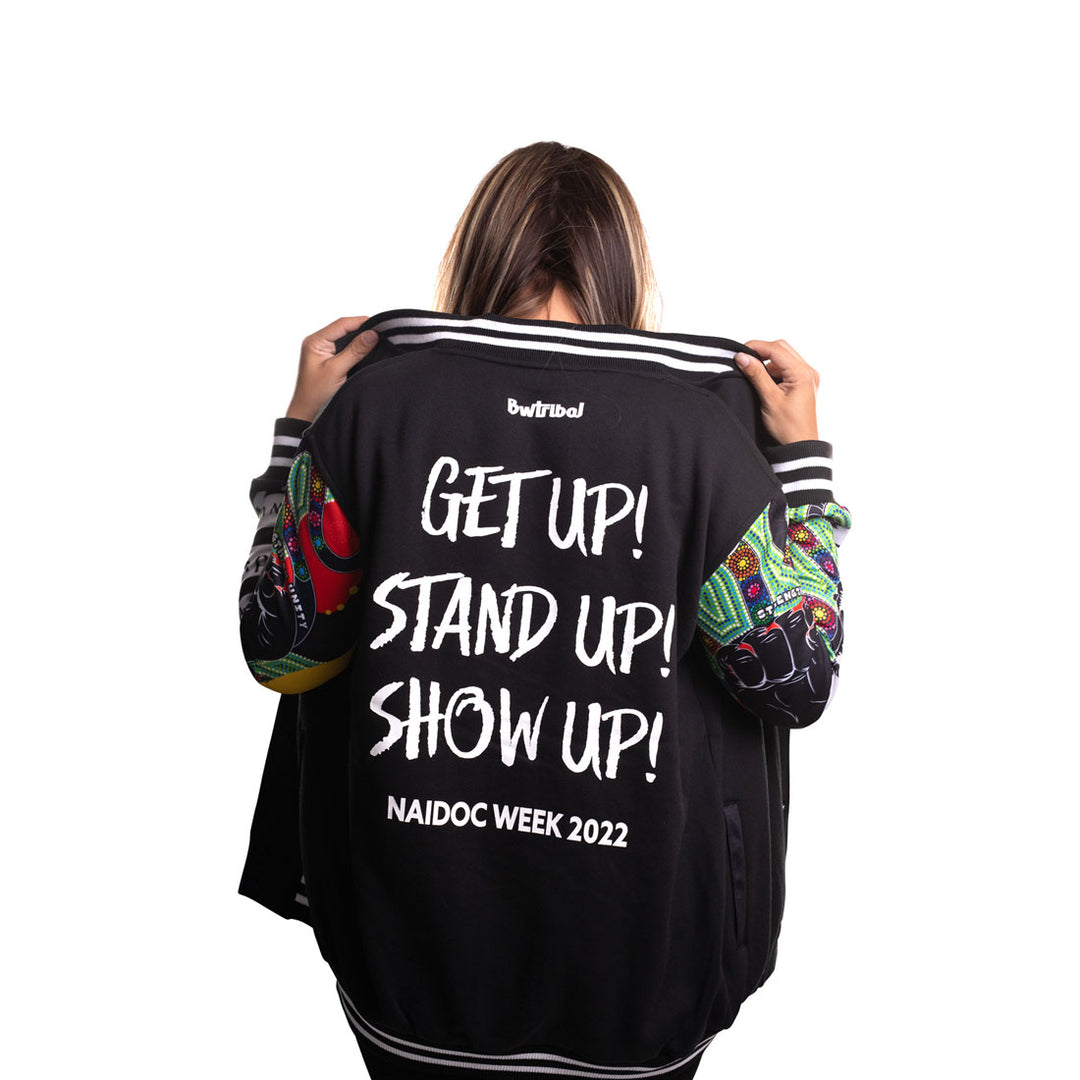 Let's Fight Together (NAIDOC 2022) - Women's Indigenous Varsity Jacket - Varsity Jackets