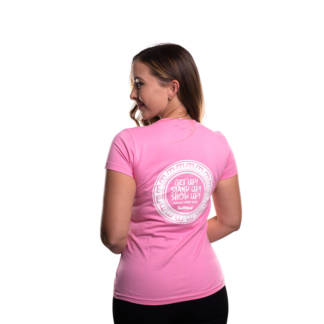 NAIDOC WEEK 2022 (SHOW UP) - (Logo on Back) Women's Cotton T-Shirt - Shirt