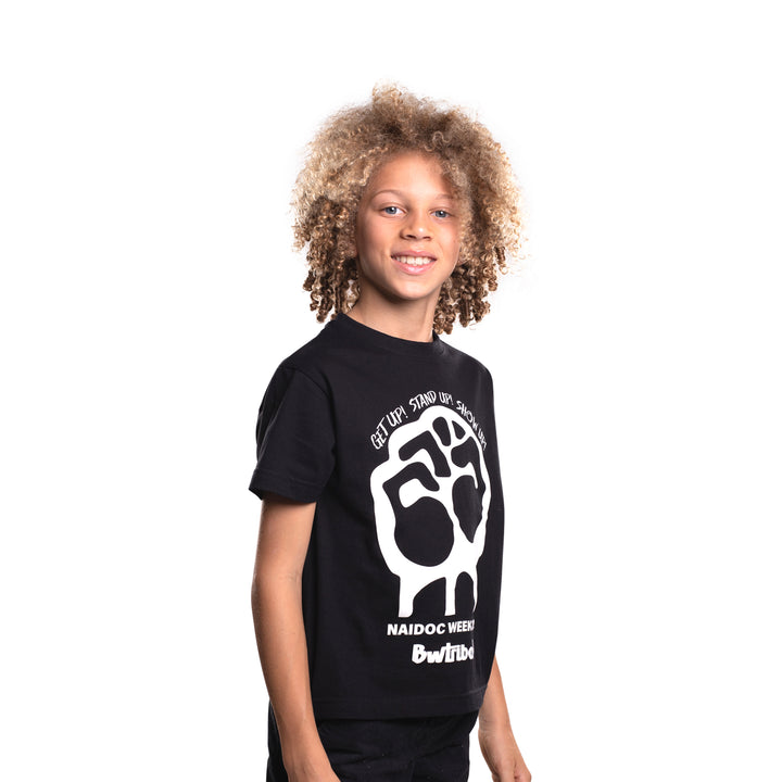 NAIDOC WEEK 2022 (STAND UP) - (logo on the front) Kid's Cotton T-Shirt - Shirt