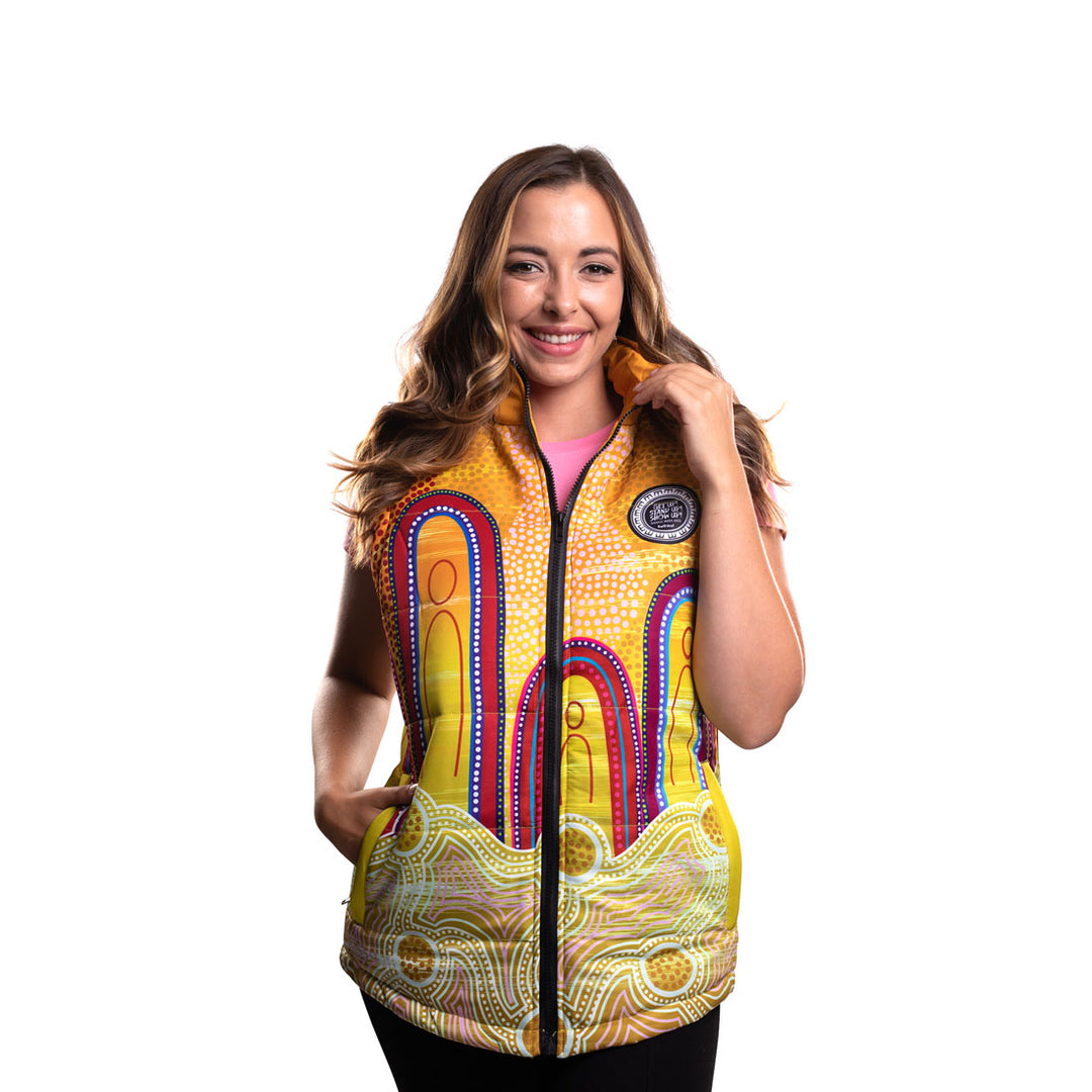 Warra-li (NAIDOC 2022) - Women's Puffer Vest - Puffer Vest