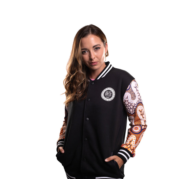Yaraay Dhurra-li "Sunrise" (NAIDOC 2022) - Women's Indigenous Varsity Jacket - Varsity Jackets