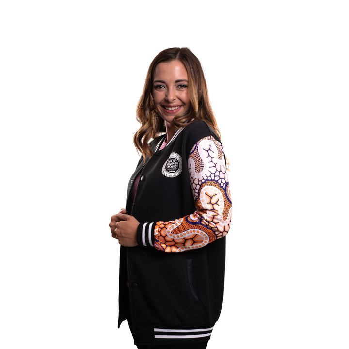 Yaraay Dhurra-li "Sunrise" (NAIDOC 2022) - Women's Indigenous Varsity Jacket - Varsity Jackets