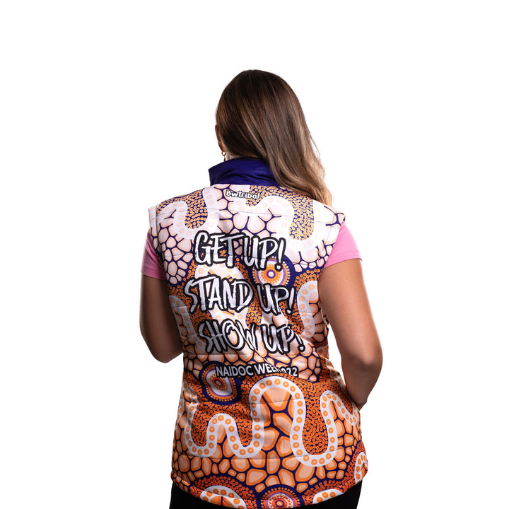 Yaraay Dhurra-li "Sunrise" (NAIDOC 2022) - Women's Puffer Vest - Puffer Vest